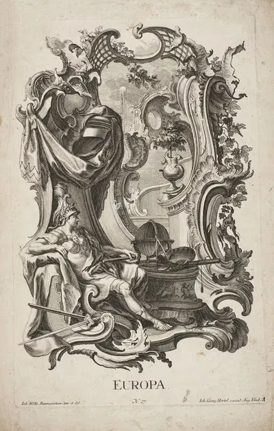 Европа by Якоб Готлиб Теллот, 1730-1768 — digital art print download