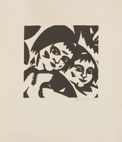 Портрет двух девушек by Ян-Франс Кантре, 1920 — digital art print download