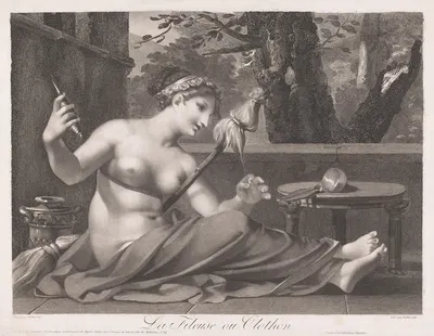 La Fileuse ou Clothon by Jean Prud'hon, 1788-1819 — digital art print download