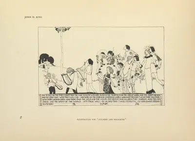 Иллюстрация к Акассину и Николетте by Джесси Марион Кинг, 1914 — digital art print download
