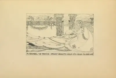 Дама необыкновенной красоты, держащая его голову на своих коленях by Джесси Марион Кинг, 1914 — digital art print download