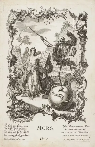 Смерть by Иоганн Готфрид Хайд, 1730-1768 — digital art print download