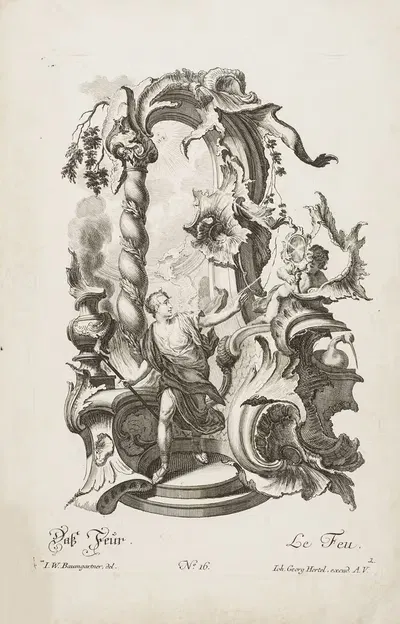 Огонь by Иоганн Вольфганг Баумгартнер, 1720-1768 — digital art print download