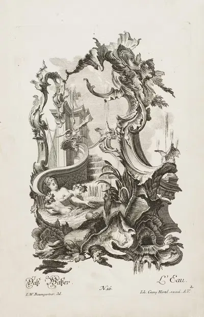 Вода by Иоганн Вольфганг Баумгартнер, 1720-1768 — digital art print download