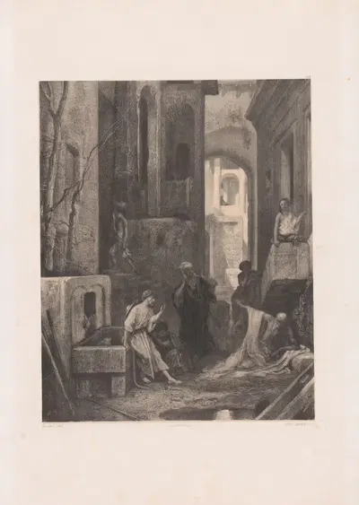 Иова посещают его друзья by Жюль Жозеф Огюстен Лорен, 1852 — digital art print download