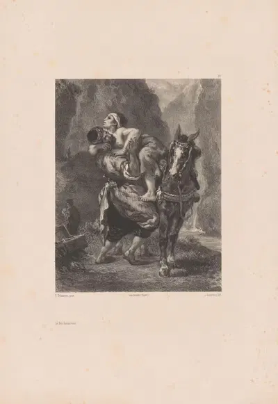 Добрый самарянин by Жюль Жозеф Огюстен Лорен, 1854-1857 — digital art print download