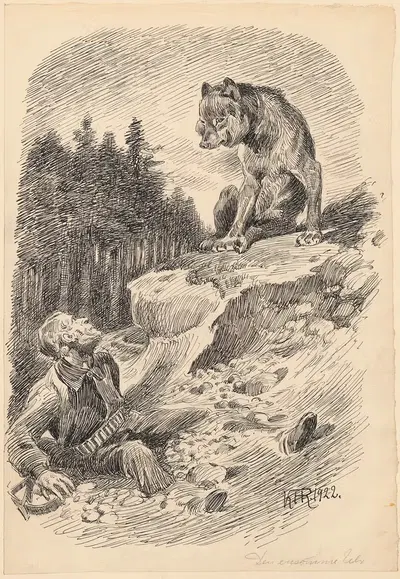 Одинокий волк by Карл Хансен Рейстрюп, 1922 — digital art print download