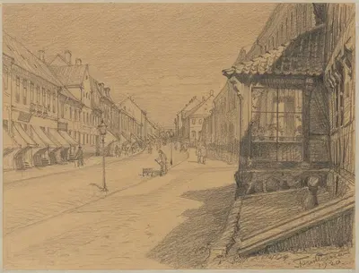 Østergade в Ассенсе by Петер Том-Петерсен, 1920 — digital art print download