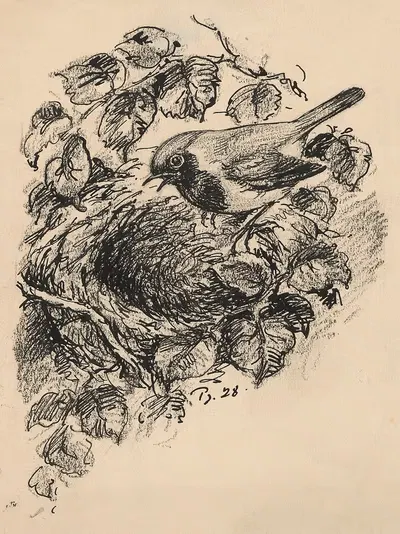 Птица в гнезде by Пуль Кристиан Йоргенсен, 1928 — digital art print download