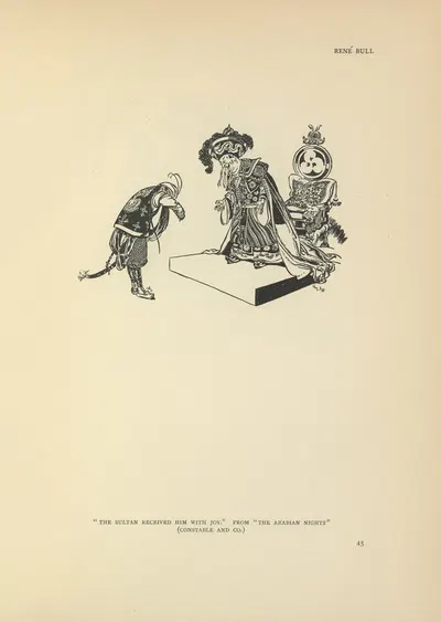 Султан встретил его с радостью — Тысяча и одна ночь by Рене Булл, 1914 — digital art print download