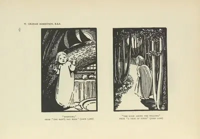 Вечерняя песня – Дневник малыша; Луна среди ив – Год песен by Уолфорд Грэм Робертсон, 1914 — digital art print download