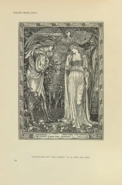 Illustration for The Tempest by Walter Crane, 1914 — digital art print download