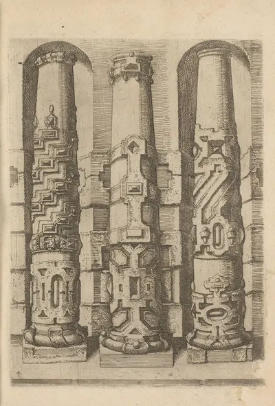 Три колонны с рустикацией тосканского ордера by Вендель Диттерлин, 1593-1595 — digital art print download