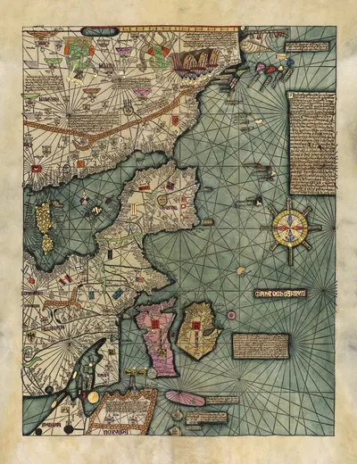 Mapamondi Pl.2 by Abraham Cresques, 1375 — digital art print download