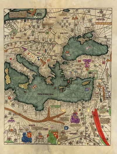 Mapamondi Pl.4 by Abraham Cresques, 1375 — digital art print download