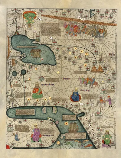 Mapamondi Pl.5 by Abraham Cresques, 1375 — digital art print download