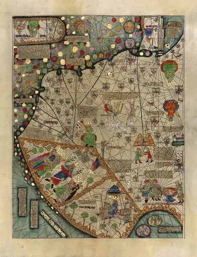 Mapamondi Pl.6 by Abraham Cresques, 1375 — digital art print download