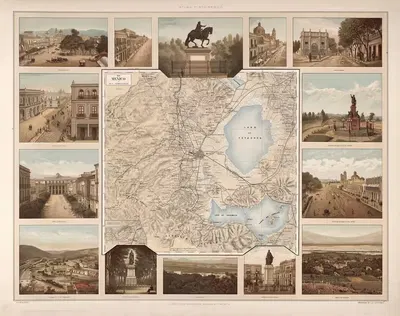 Карта Мексики by Антонио Гарсия Кубас, 1885 — digital art print download