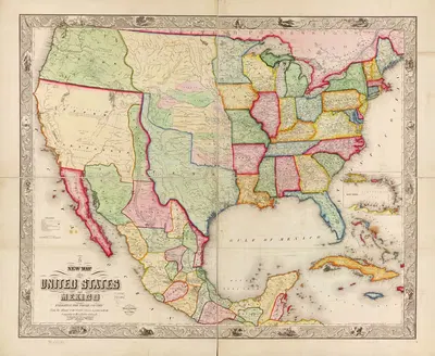 New map of the United States and Mexico. by Doolittle & Munson, 1847 — digital art print download