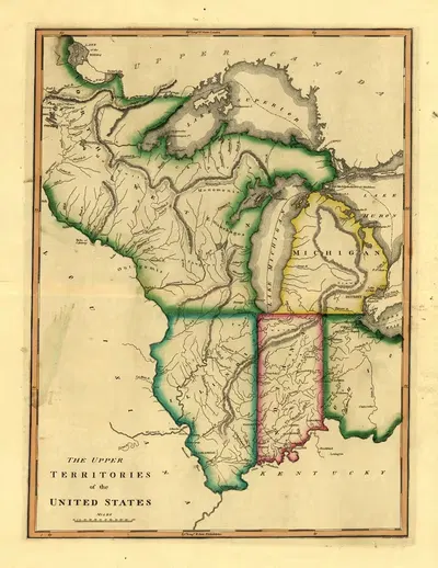 Верхние территории Соединенных Штатов. by Мэтью Кэри, 1814 — digital art print download