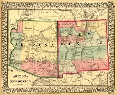 Аризона и Нью-Мексико by Самуэль Огастус Митчелл, 1867 — digital art print download