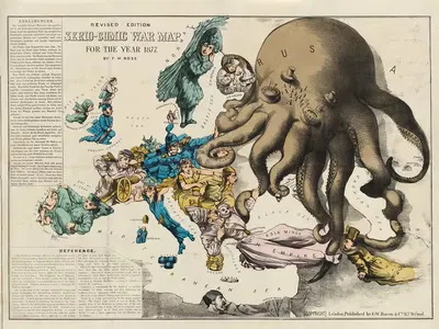 Serio-Comic War Map For The Year 1877 by Frederick W. Rose, 1877 — digital art print download