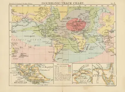 Isochronic Track Chart by John Bartholomew, 1886 — digital art print download