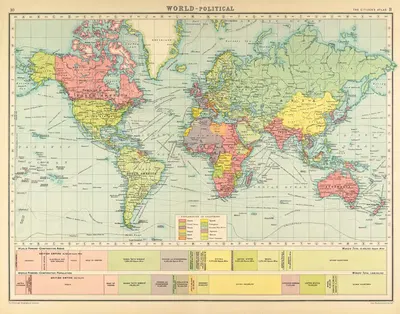 World-Political. World Powers - Comparative Areas. World Powers - Comparative Population. by John Bartholomew, 1924 —…