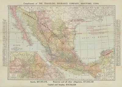 Mexico. Compliments of The Travelers Insurance Company, Hartford, Conn. by Рэнд МаКналли и Компания, 1914 — digital art…