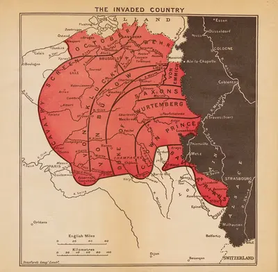 The Invaded Country by Stanford’s Geographical Establishment, 1917 — digital art print download