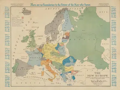 There are no Boundaries to the Future of the Man who Saves. The New Europe. by U.S. Geological Survey, 1919 — digital art…