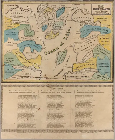 Map on Temperance by William Meacham Murrell, 1846 — digital art print download