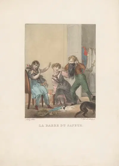 La Barbe du Sapeur by Charles Aubry, 1824 — digital art print download