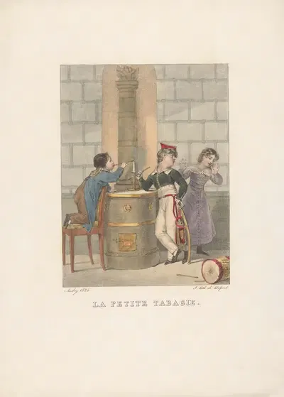 La petite Tabagie by Charles Aubry, 1824 — digital art print download