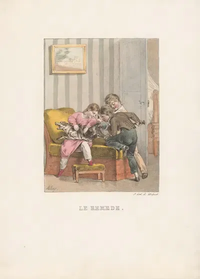 Le Remède by Charles Aubry, 1824 — digital art print download