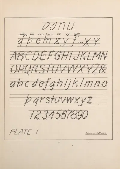 Unaccented Slanting Letters by Edward Drosen, 1924 — digital art print download
