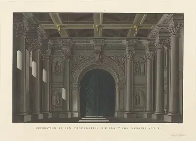 Set design for the play 'The Bride of Messina' by Friedrich Jügel, 1824 — digital art print download