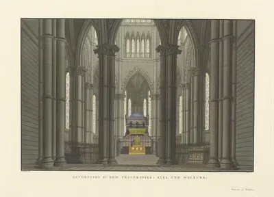 Set design for the tragedy 'Axel and Walburg' by Friedrich Jügel, 1824 — digital art print download