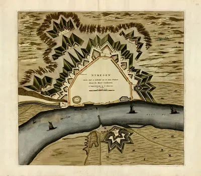 Nymegen sterck stadt in Gelderland by Anna Beek, 1709 — digital art print download