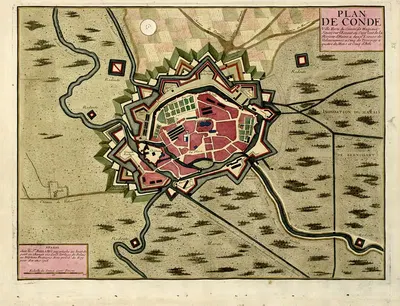 Plan de Conde by Anna Beek, 1709 — digital art print download