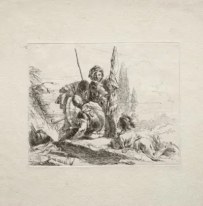 The Three Soldiers and the Boy by Giovanni Battista Tiepolo, 1735–1750 — digital art print download