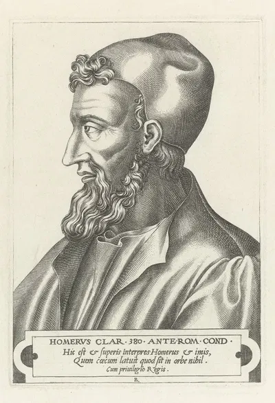 Homer by René Boyvin, 1566 — digital art print download