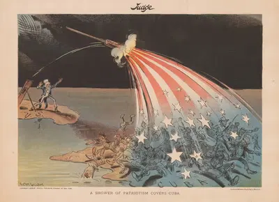 A Shower of Patriotism Covers Cuba by Виктор Гиллам, 1898 — digital art print download