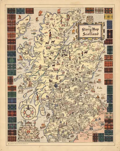 Story Map of Scotland. by Colortext Publications, Inc., 1935 — digital art print download