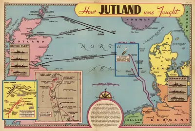 How Jutland was fought by Edwin Sundberg, 1936 — digital art print download