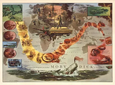 The Voyage of the Pequod from the Book Moby Dick by Herman Melville. by Everett Henry, 1956 — digital art print download