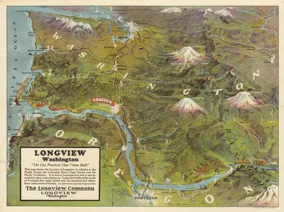 Longview, Washington; the city practical that vision built by Fred A. Routledge, 1923 — digital art print download
