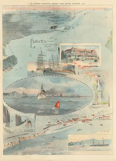 The Morning Oregonian, Cascade Locks Edition, December, 1896. by Fred A. Routledge, 1896 — digital art print download