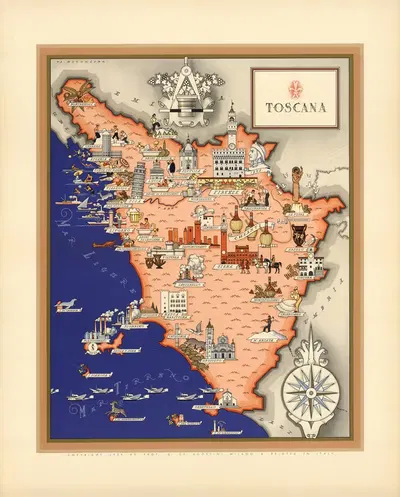 Toscana by Giovanni De Agostini, 1941 — digital art print download