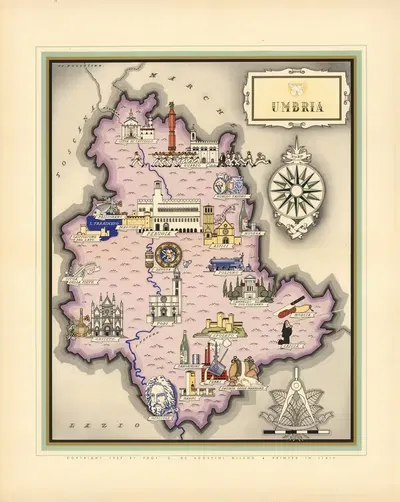 Umbria by Giovanni De Agostini, 1941 — digital art print download